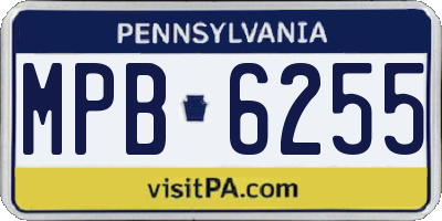 PA license plate MPB6255
