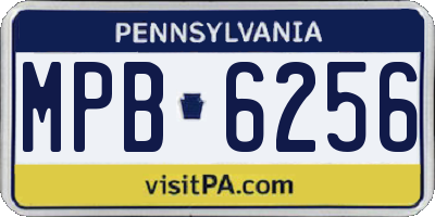 PA license plate MPB6256