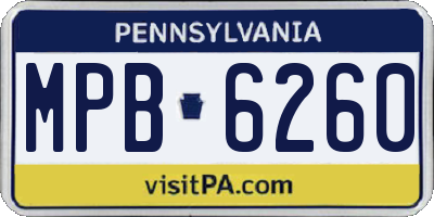 PA license plate MPB6260