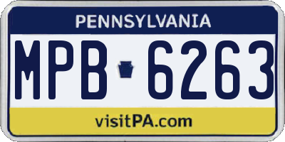 PA license plate MPB6263