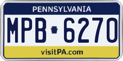 PA license plate MPB6270