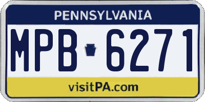 PA license plate MPB6271