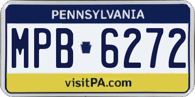 PA license plate MPB6272