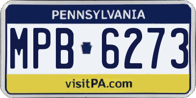PA license plate MPB6273