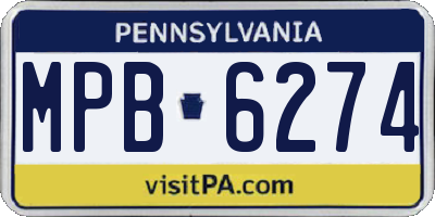 PA license plate MPB6274