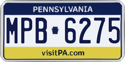 PA license plate MPB6275