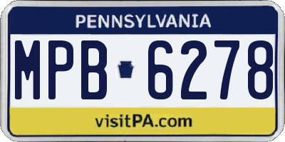 PA license plate MPB6278