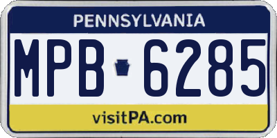 PA license plate MPB6285