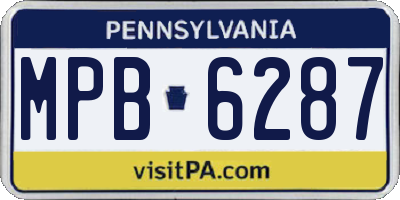 PA license plate MPB6287