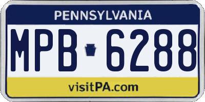 PA license plate MPB6288