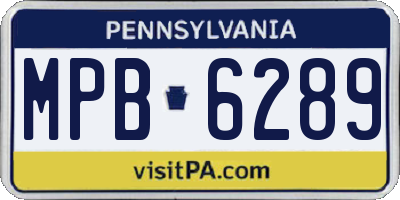 PA license plate MPB6289