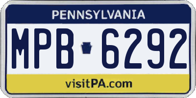 PA license plate MPB6292