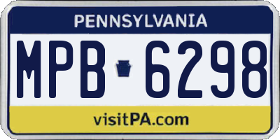 PA license plate MPB6298