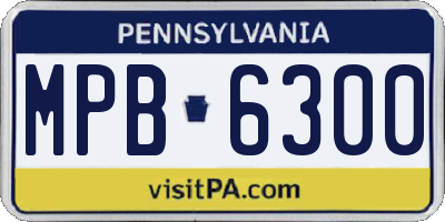 PA license plate MPB6300