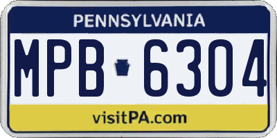 PA license plate MPB6304