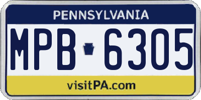 PA license plate MPB6305