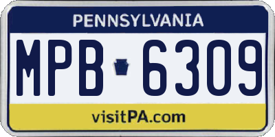 PA license plate MPB6309
