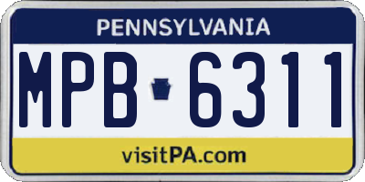 PA license plate MPB6311