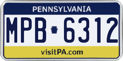 PA license plate MPB6312