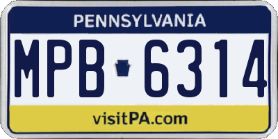 PA license plate MPB6314