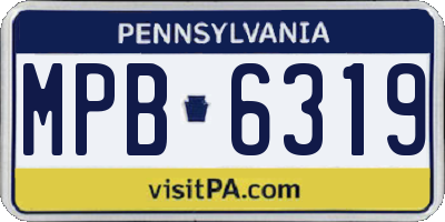 PA license plate MPB6319