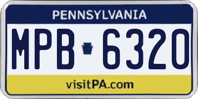 PA license plate MPB6320