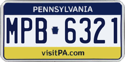PA license plate MPB6321
