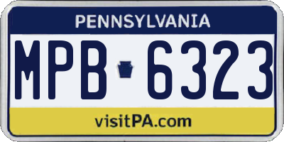 PA license plate MPB6323