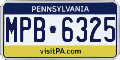 PA license plate MPB6325