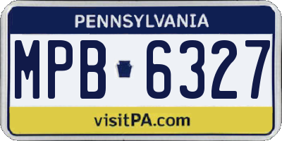 PA license plate MPB6327