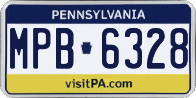 PA license plate MPB6328