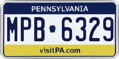 PA license plate MPB6329