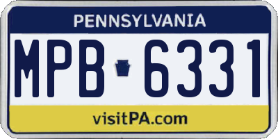 PA license plate MPB6331