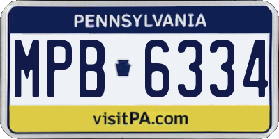 PA license plate MPB6334