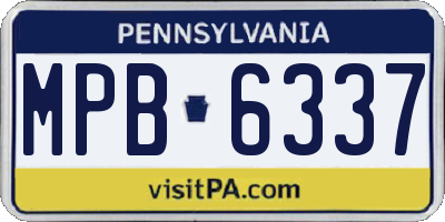 PA license plate MPB6337