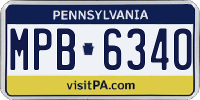 PA license plate MPB6340