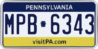 PA license plate MPB6343