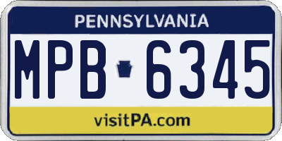 PA license plate MPB6345