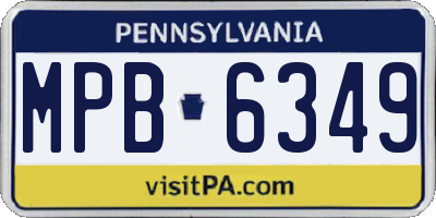 PA license plate MPB6349