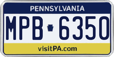 PA license plate MPB6350