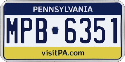 PA license plate MPB6351