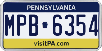 PA license plate MPB6354