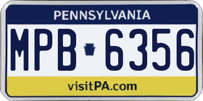 PA license plate MPB6356