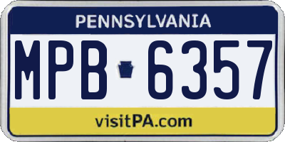 PA license plate MPB6357