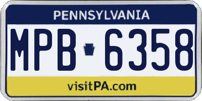 PA license plate MPB6358