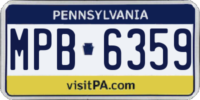 PA license plate MPB6359