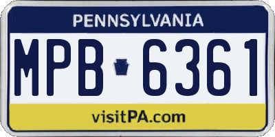PA license plate MPB6361