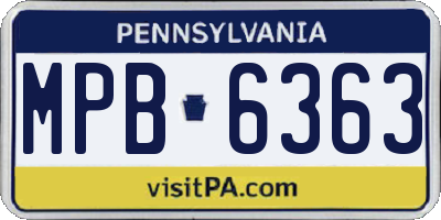 PA license plate MPB6363