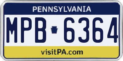 PA license plate MPB6364