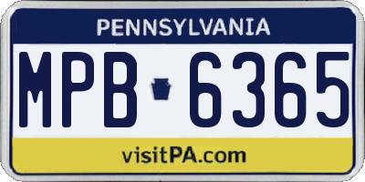 PA license plate MPB6365